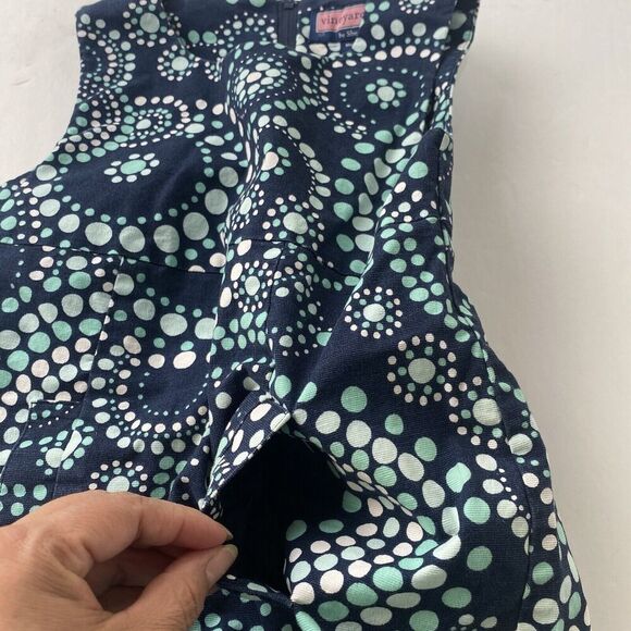 Vineyard Vines Dress Girls Size 5 Blue and Green Sleeveless Lined Summer Preppy - Picture 11 of 12
